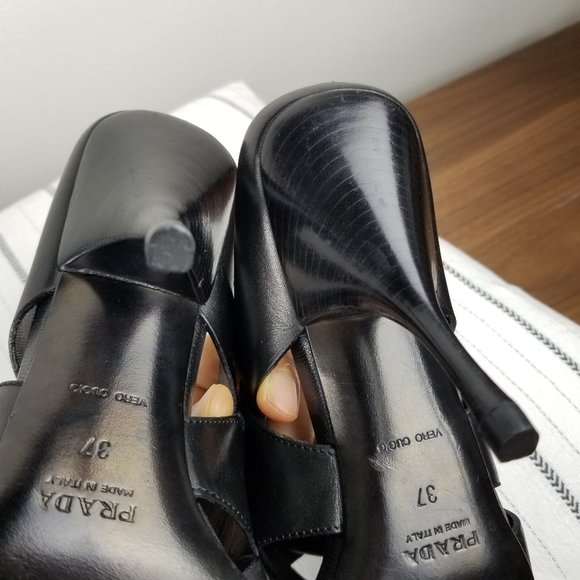 Prada Leather Cutout Sandals - Picture 4 of 7